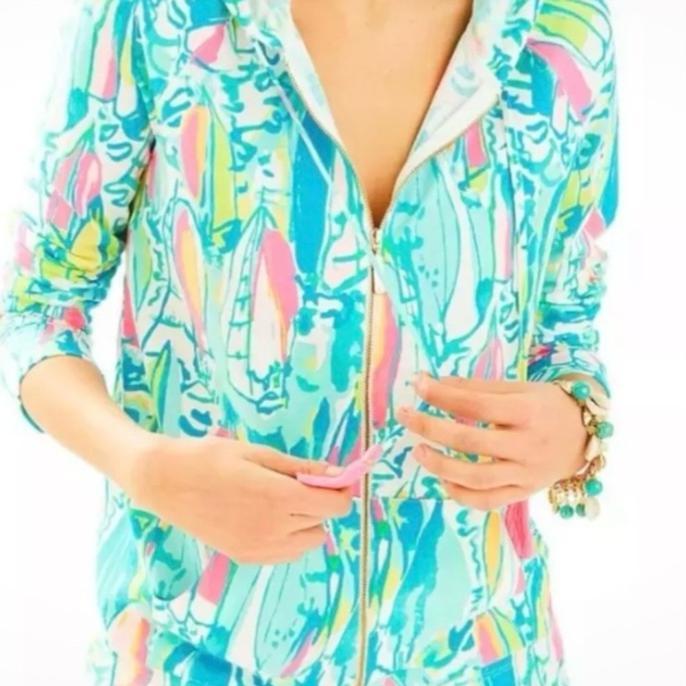 Lilly Pulitzer Beach and Bae Mooring Hoodie Jacket SIZE LARGE (Jacket only)